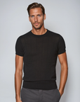 Ethan | Stylish Black Ribbed T-Shirt 0
