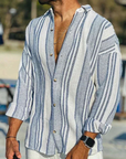 Ethan | Stylish Striped Long Sleeve Down Shirt 0