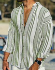 Ethan | Stylish Striped Long Sleeve Down Shirt 1