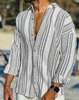 Ethan | Stylish Striped Long Sleeve Down Shirt 2