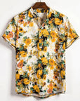 Ethan | Vibrant Tropical Mens Polo Shirt, Short Sleeve Casual Wear 1