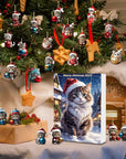 FelineFest | Charming Durable Acrylic Cat-Shaped Christmas Ornaments Set 5