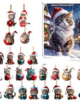 FelineFest | Charming Durable Acrylic Cat-Shaped Christmas Ornaments Set 8