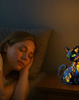 FelineGlow | Charming Artistic Stained Glass Table Lamp for Bedroom or Living Room 4