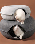 FelisCave | Cozy Durable Felt Cat Tunnel Bed for Multiple Cats 3