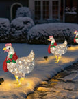 FestiveGlow | Charming Luminous Chicken Garden Decoration with Scarf 0