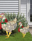 FestiveGlow | Charming Luminous Chicken Garden Decoration with Scarf 3
