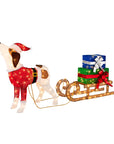 FestivePaws – Lighted Christmas Dog Sled with Gift Boxes Decoration 0