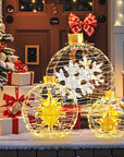 FestiveSpheres – 3 Pieces LED Christmas Balls as Hanging and Standing Ornaments 1