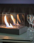 FireGlass | Tabletop Fireplace with Decorative Glass Flame Display 2