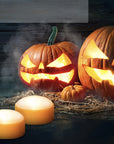 Flameless Battery Jack-O-Lantern Lights | LED Tea Candles 0