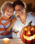 Flameless Battery Jack-O-Lantern Lights | LED Tea Candles 1