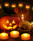 Flameless Battery Jack-O-Lantern Lights | LED Tea Candles 2