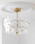 FloraLuxe | Elegant Handmade Glass Ceiling Lamp with Brass Frame 0