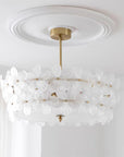 FloraLuxe | Elegant Handmade Glass Ceiling Lamp with Brass Frame 10