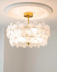 FloraLuxe | Elegant Handmade Glass Ceiling Lamp with Brass Frame 2