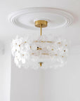 FloraLuxe | Elegant Handmade Glass Ceiling Lamp with Brass Frame 6