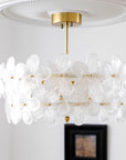FloraLuxe | Elegant Handmade Glass Ceiling Lamp with Brass Frame 8