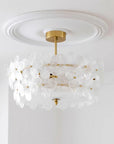FloraLuxe | Elegant Handmade Glass Ceiling Lamp with Brass Frame 9