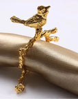 FloraNest | Elegant Decorative Bird & Flower Napkin Ring Set 8