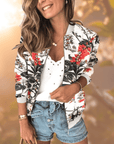 Floral Print Women's Lightweight Coat – Sustainable All-Season Fashion, Eco-Friendly and Chic 1