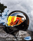 Full Face Motorcycle Helmet DOT ECE Approved ABS Shell Red Visor 1