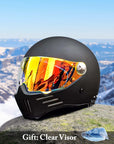 Full Face Motorcycle Helmet DOT ECE Approved ABS Shell Red Visor 2