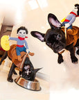 Funny Rider Dog Halloween Costume | Plush Saddle Outfit 2