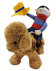 Funny Rider Dog Halloween Costume | Plush Saddle Outfit 3