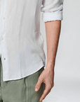 Ethan | Classic Breathable White Linen Shirt 4