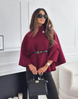 Gabriella | Women's Stylish Cape Coat with Elegant High Neck Detail 0