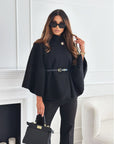 Gabriella | Women's Stylish Cape Coat with Elegant High Neck Detail 1