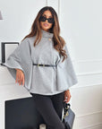 Gabriella | Women's Stylish Cape Coat with Elegant High Neck Detail 2