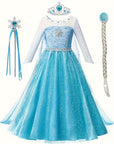 Girls Glitter Long Sleeve Halloween Princess Costume Dress | Maxi 2