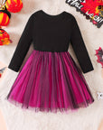 Girls Long Sleeve Halloween Skeleton Costume Dress | Tulle Mini 1