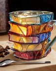 Glass Coffee Mug Book Spine Design 1