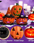 Glowing Light-Up Halloween Jack O'Lantern Decoration Set | Battery Operated 1