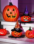 Glowing Light-Up Halloween Jack O'Lantern Decoration Set | Battery Operated 2