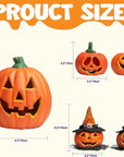 Glowing Light-Up Halloween Jack O'Lantern Decoration Set | Battery Operated 4