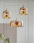 GoldenGlow - Retro Gold LED Pendant Lights in Glass 2