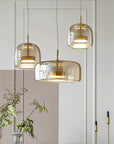 GoldenGlow - Retro Gold LED Pendant Lights in Glass 3
