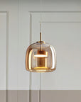 GoldenGlow - Retro Gold LED Pendant Lights in Glass 7