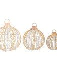 GoldenGlow – Set of 3 Christmas LED Ball Lights with 30 Cable Ties 0