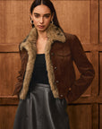 Gracelyn | Faux Fur Collar Corduroy Jacket 0