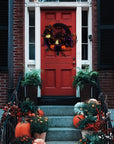 Halloween Gothic Floral Wreath - Black Roses & Spiderweb Front Door Decor with Glitter Accents 3