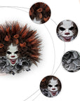 Halloween Scary Clown Mesh Wreath | Creepy Front Door Decor 3