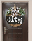 Halloween Spooky Skull Front Door Wreath | Rustic Welcome Sign 4