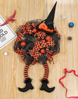 Halloween Witch Mesh Wreath – Whimsical Front Door Wreath for Spooky Season Decor 3