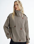 Henley | Vintage Plaid Cropped Trench Coat 4
