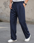 Herren Hose Bequem Atmungsaktives Gewebe Locker Schnitt 6